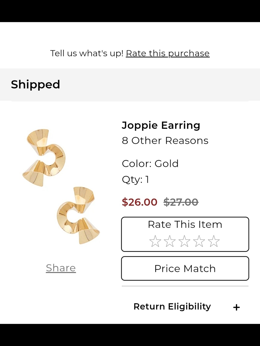 REVOLVE Joppie Gold Sculptural Hoop Earrings